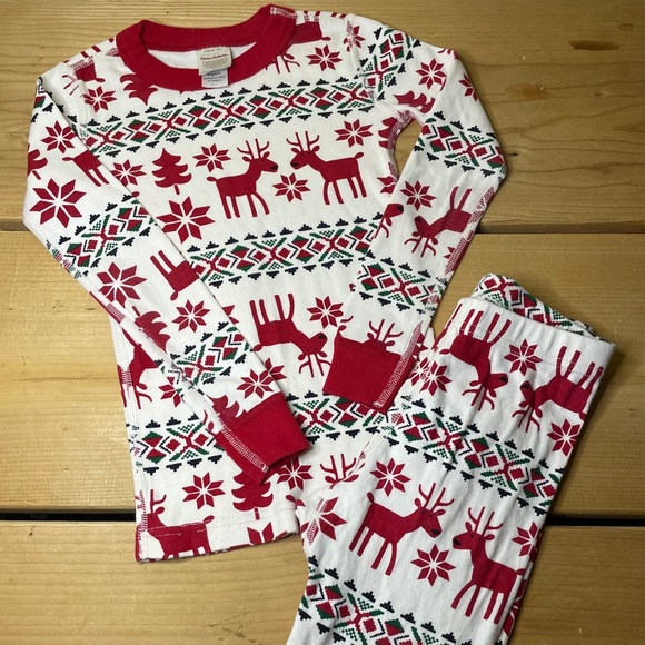 Hanna Andersson Dear Deer Christmas Holiday Pajamas size 5 / 110 - Picture 1 of 4